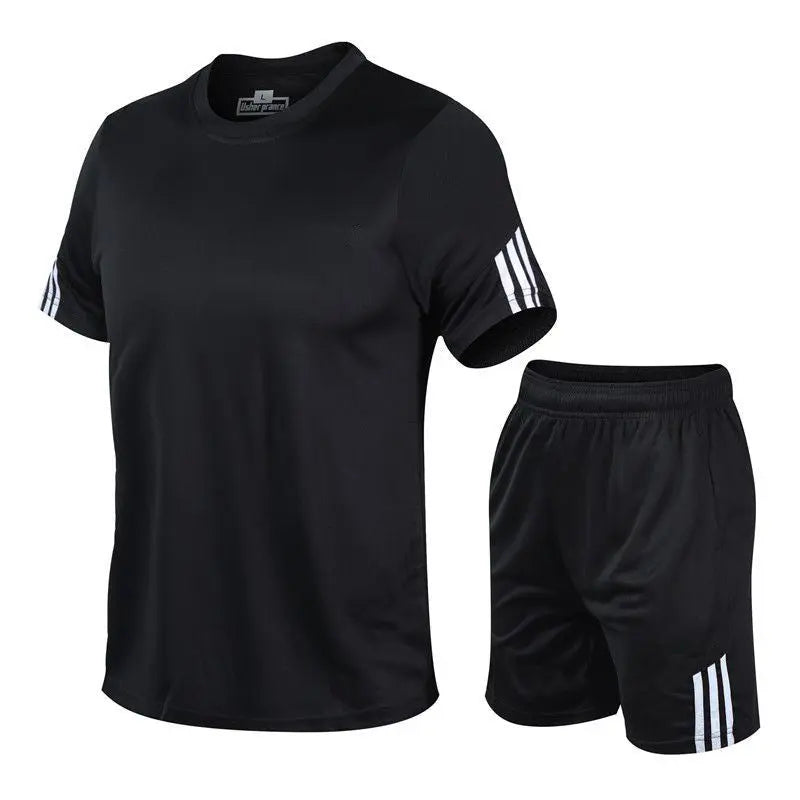 Men Sports Suit Track Suit Running Suit Gym Two Piece Quick Drying Clothes - WAlMYe #