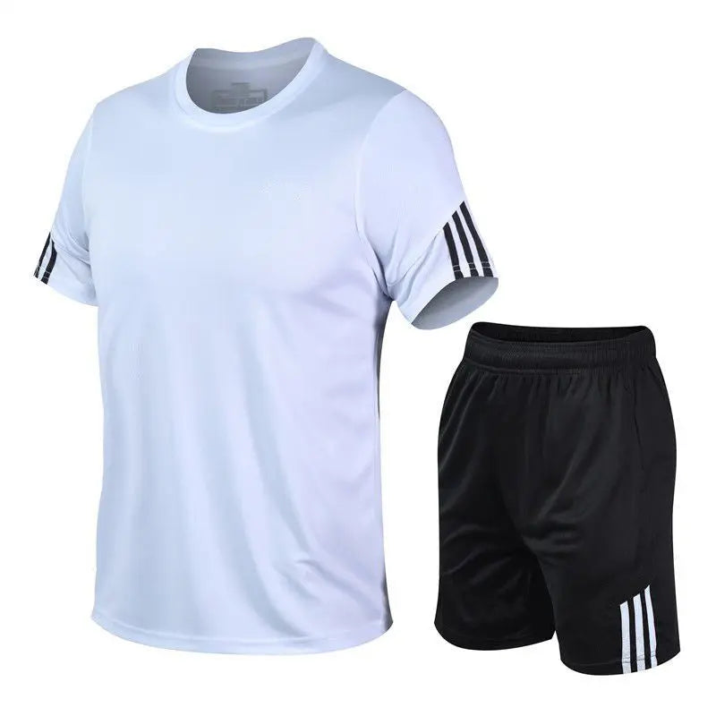 Men Sports Suit Track Suit Running Suit Gym Two Piece Quick Drying Clothes - WAlMYe #