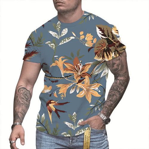 Men's 3D Printed Personalized Short Sleeved Round Neck - WAlMYe #