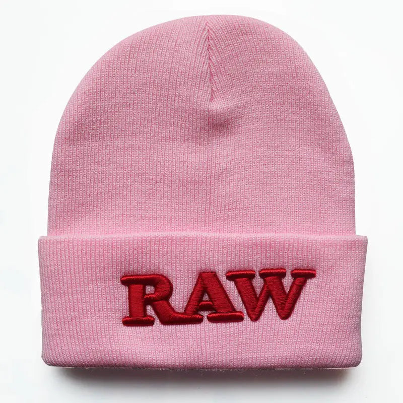 Men's And Women's Autumn And Winter Letters RAW Embroidery Knitted Hat - WAlMYe #