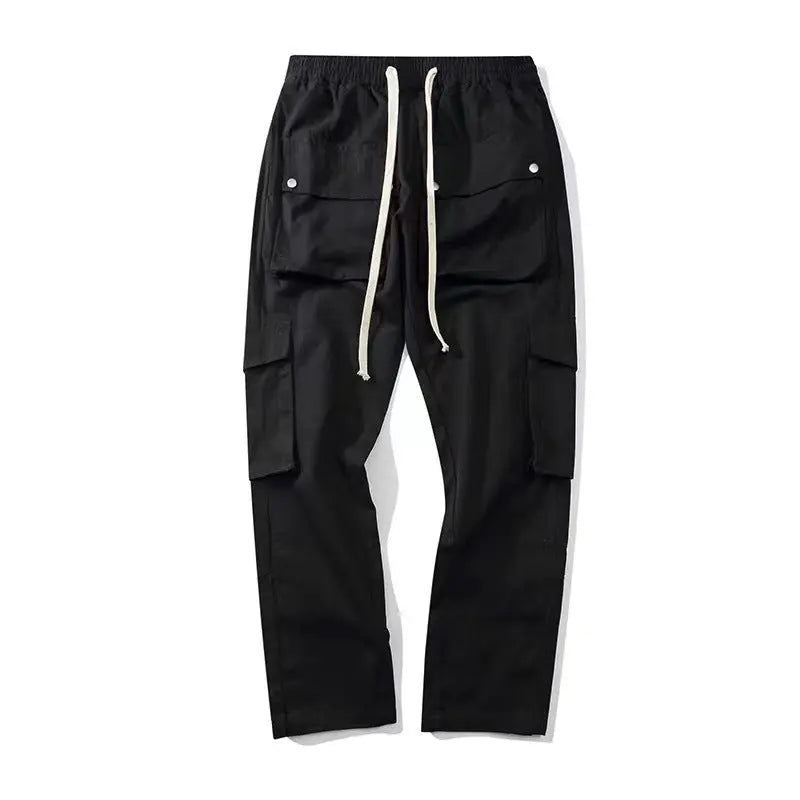 Men's And Women's Fashion Simple Row Of Buttons Multi-pocket Straight Work Pants - WAlMYe #