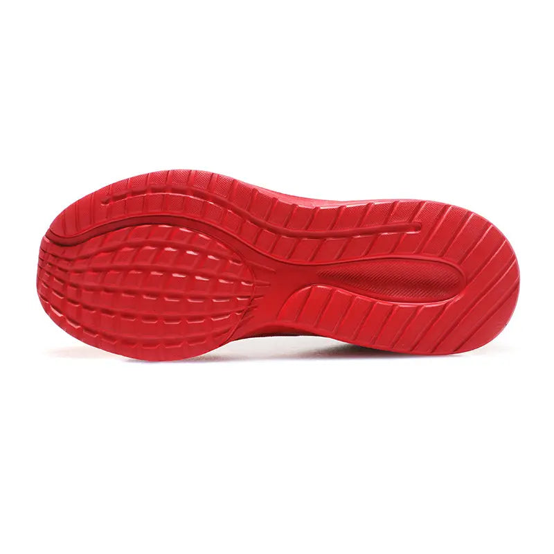 Men's And Women's Trendy Red Sneakers Knit Breathable Wear-resistant Non Slip Lace-Up Outdoor Walking Shoes - WAlMYe #