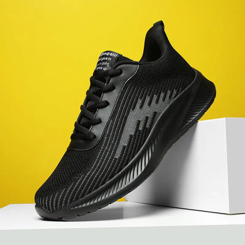 Men's And Women's Trendy Red Sneakers Knit Breathable Wear-resistant Non Slip Lace-Up Outdoor Walking Shoes - WAlMYe #