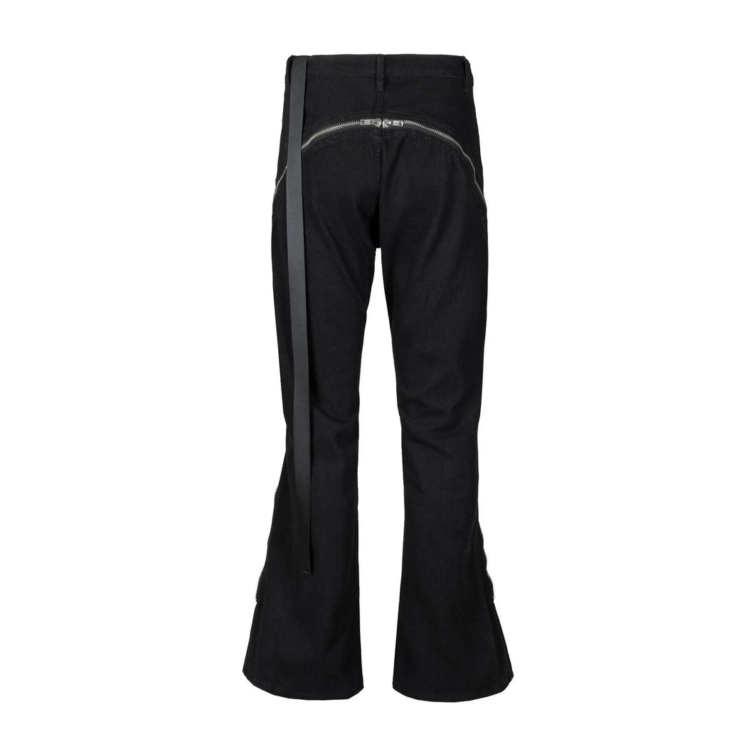 Men's Autumn And Winter Spiral Track Large Zipper Black Jeans - WAlMYe #