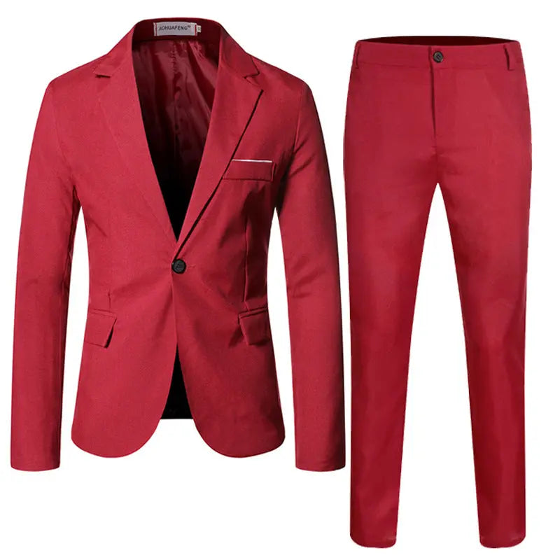 Men's Business Slim Small Suit Jacket Suit - WAlMYe #