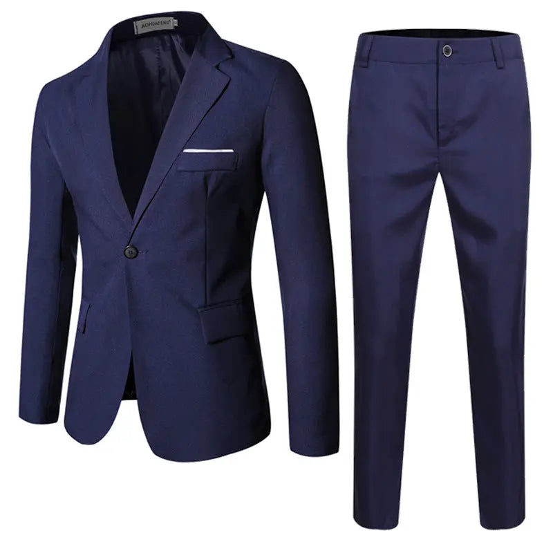 Men's Business Slim Small Suit Jacket Suit - WAlMYe #