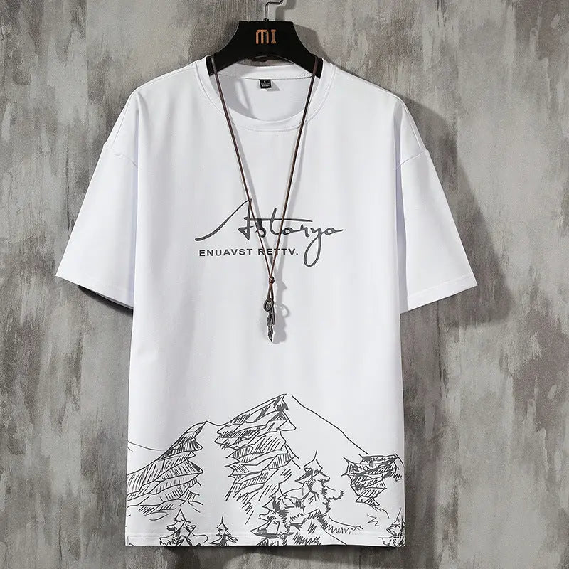 Men's Casual Short Sleeved Shorts Two-Piece Sports Loose Suit - WAlMYe #