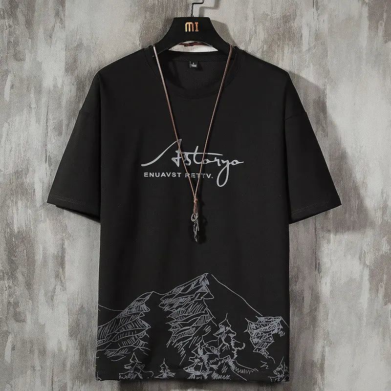 Men's Casual Short Sleeved Shorts Two-Piece Sports Loose Suit - WAlMYe #