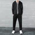 Men's Casual Sports Cardigan Hooded Cardigan Slim Two Piece Suit - WAlMYe #