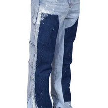 Load image into Gallery viewer, Men&#39;s Color Contrast Wash Splicing Denim Trousers - WAlMYe #
