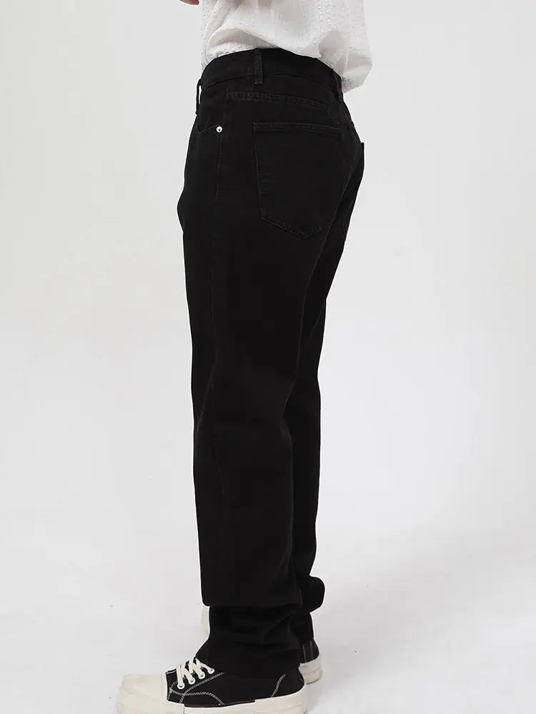 Men's Double Zipper Split Black Jeans - WAlMYe #