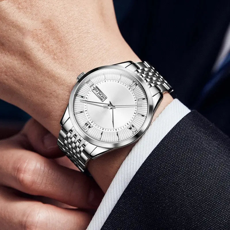 Men's Fashion Automatic Mechanical Waterproof Double Calendar Watch - WAlMYe #