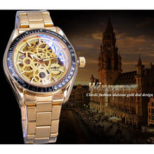 Load image into Gallery viewer, Men&#39;s Fashion Casual Steel Band Skeleton Mechanical Watch - WAlMYe #
