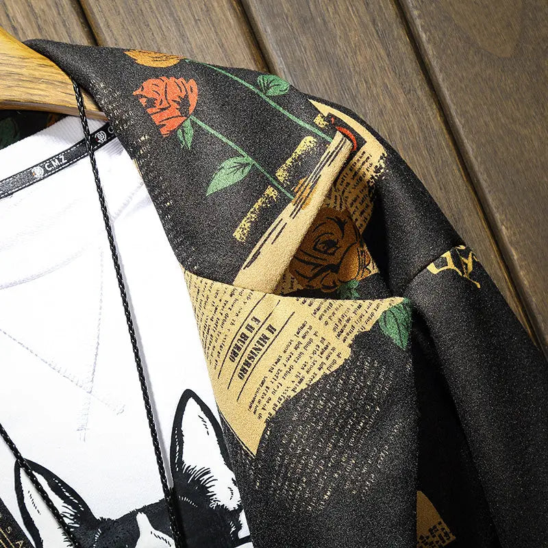 Men's Fashion Japanese Print Jacket - WAlMYe #