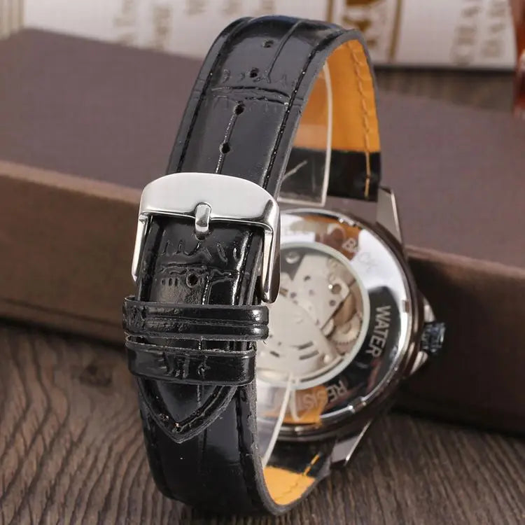 Men's Fashion Skeleton Automatic Belt Mechanical Watch - WAlMYe #