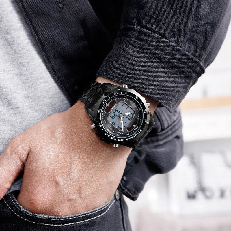 Men's Fashion Solar Multifunctional Steel Strap Watch - WAlMYe #