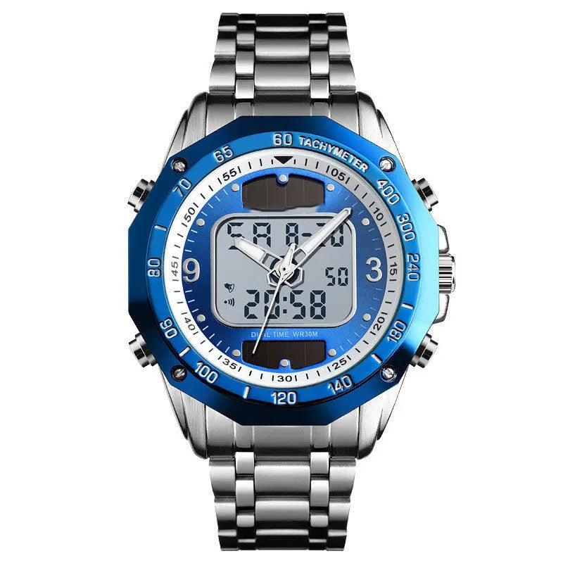 Men's Fashion Solar Multifunctional Steel Strap Watch - WAlMYe #