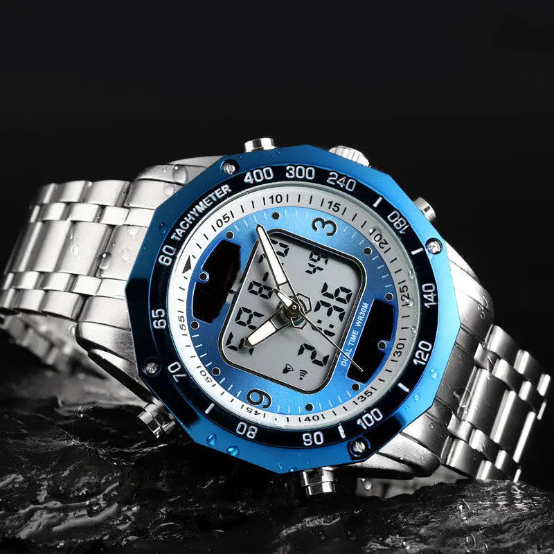 Men's Fashion Solar Multifunctional Steel Strap Watch - WAlMYe #