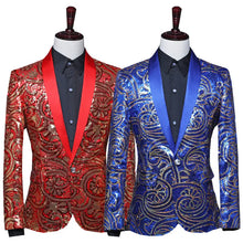 Load image into Gallery viewer, Men&#39;s Green Fruit Collar Stage Performance Suit Jacket - WAlMYe #
