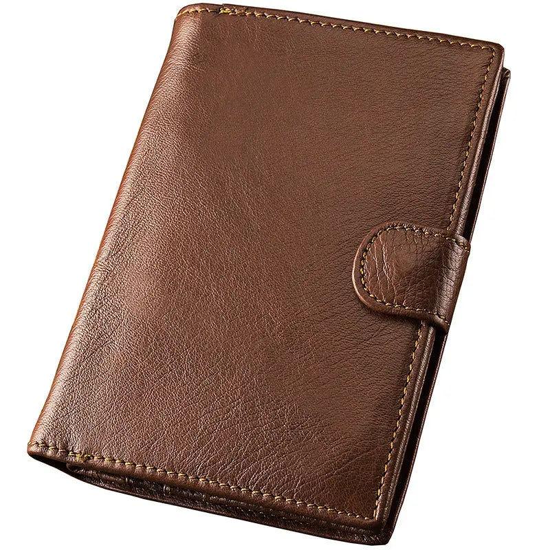 Men's Handmade Literary Vertical Leather Wallet - WAlMYe #