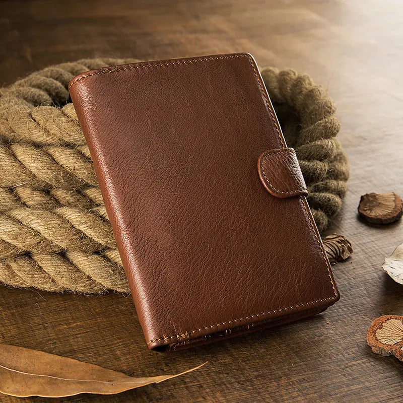 Men's Handmade Literary Vertical Leather Wallet - WAlMYe #