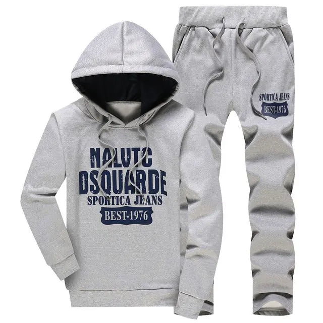 Men's Hooded Letter Sweatshirt Set - WAlMYe #