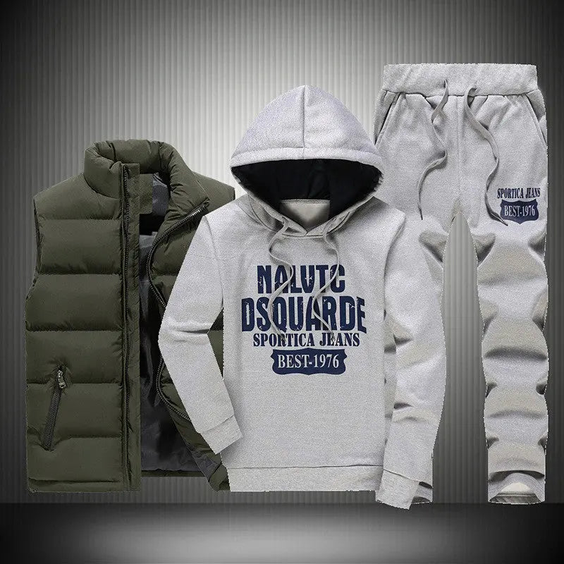 Men's Hooded Letter Sweatshirt Set - WAlMYe #