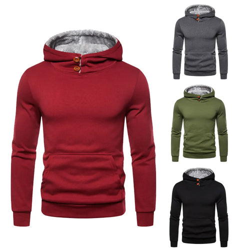 Men's Hooded Pan Buckle Pullover Sweater - WAlMYe #