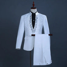 Load image into Gallery viewer, Men&#39;s Hot Flower Hot Rhinestone Stand Collar Suit - WAlMYe #
