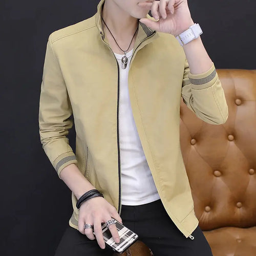 Men's Jacket Casual Slim Youth Jacket Washed Cotton Korean Jacket - WAlMYe #