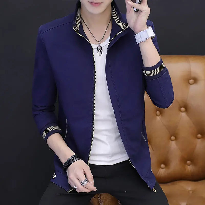 Men's Jacket Casual Slim Youth Jacket Washed Cotton Korean Jacket - WAlMYe #