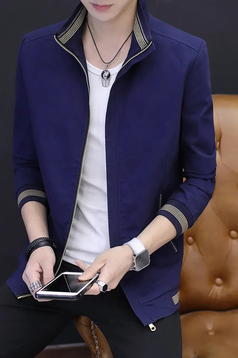 Men's Jacket Casual Slim Youth Jacket Washed Cotton Korean Jacket - WAlMYe #