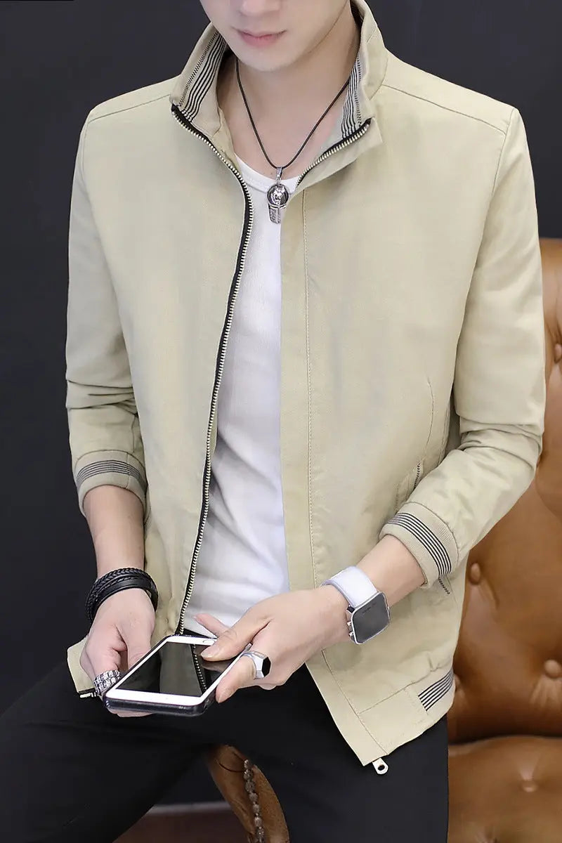 Men's Jacket Casual Slim Youth Jacket Washed Cotton Korean Jacket - WAlMYe #