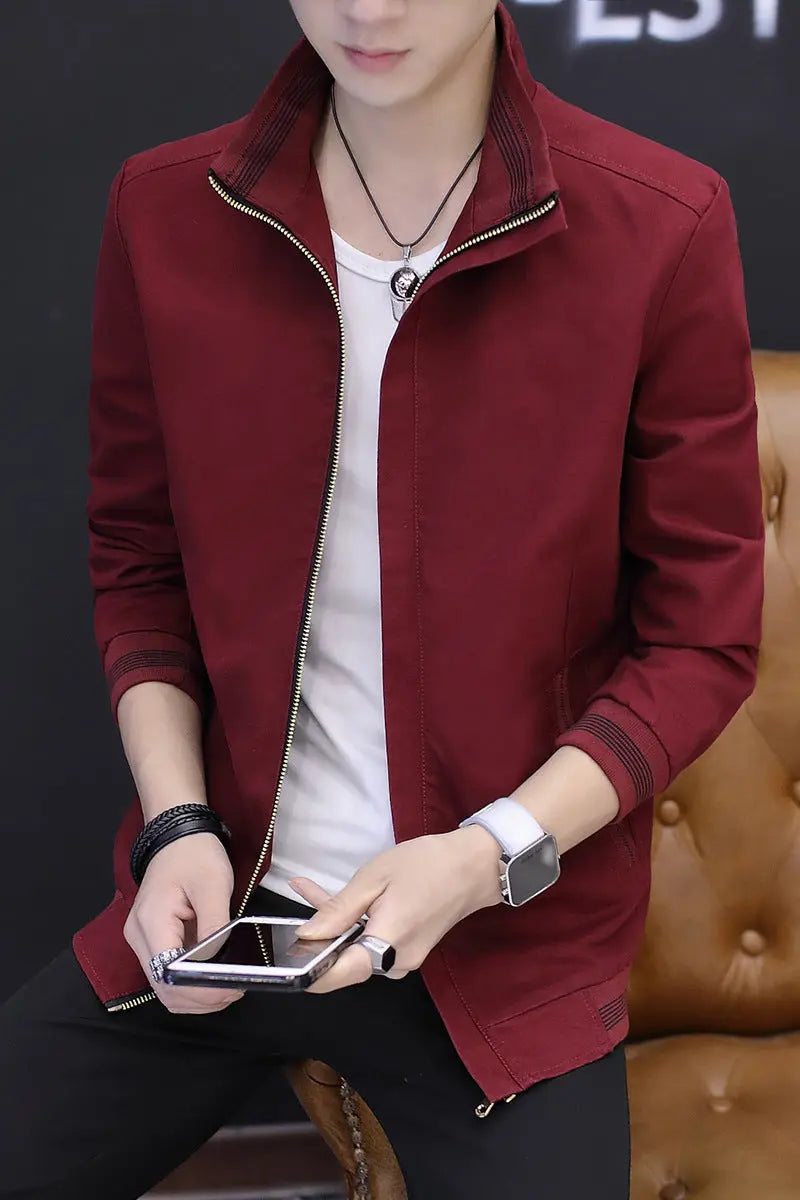 Men's Jacket Casual Slim Youth Jacket Washed Cotton Korean Jacket - WAlMYe #