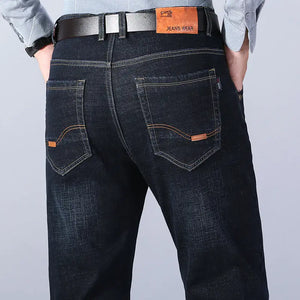 Men's Loose Straight Leg Plus Velvet Thick Warm Jeans - WAlMYe #