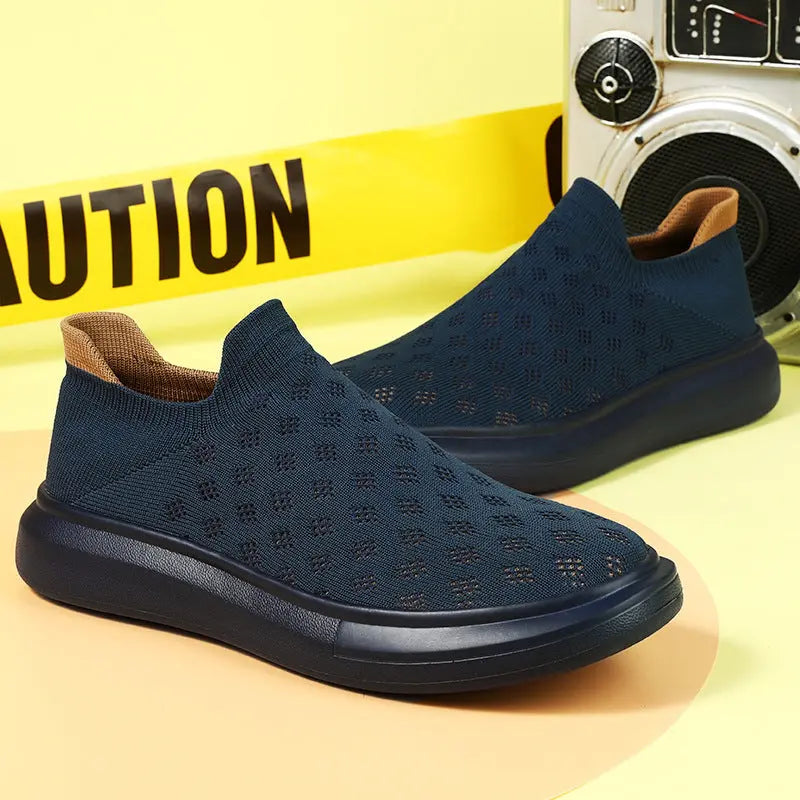 Men's Mesh Casual Breathable Solid Color Sneakers - WAlMYe #