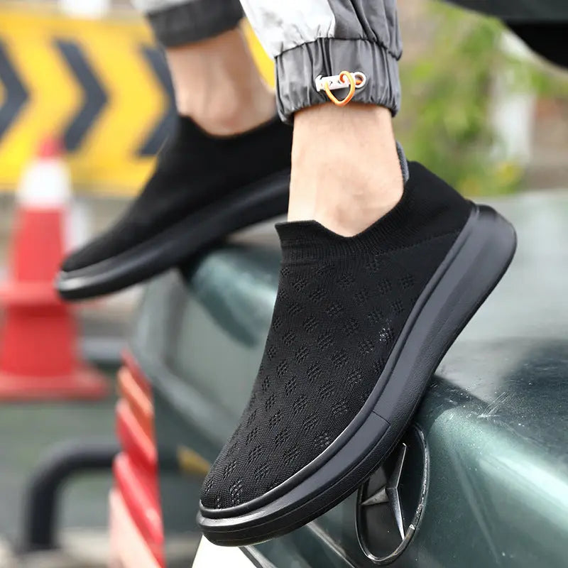 Men's Mesh Casual Breathable Solid Color Sneakers - WAlMYe #