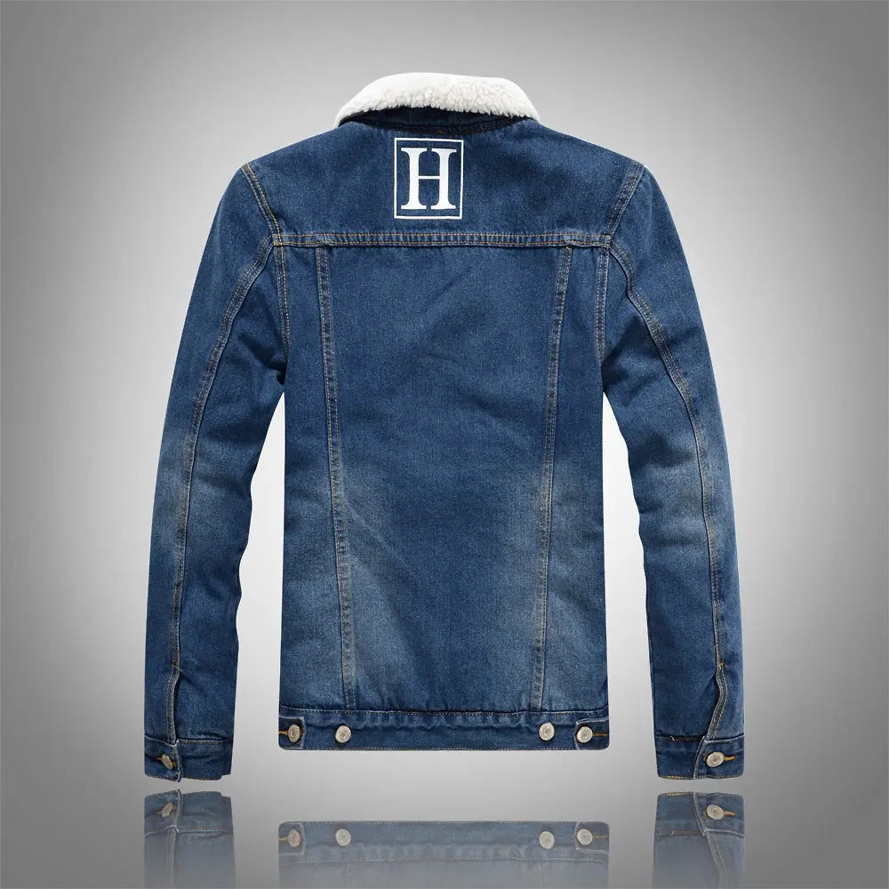 Men's Padded Jacket Lamb Down Plus Cashmere Motorcycle Top - WAlMYe #