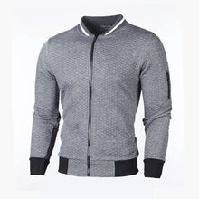 Load image into Gallery viewer, Men&#39;s Plaid Solid Color Sardigan Zipper Stand Collar Sweater - WAlMYe #
