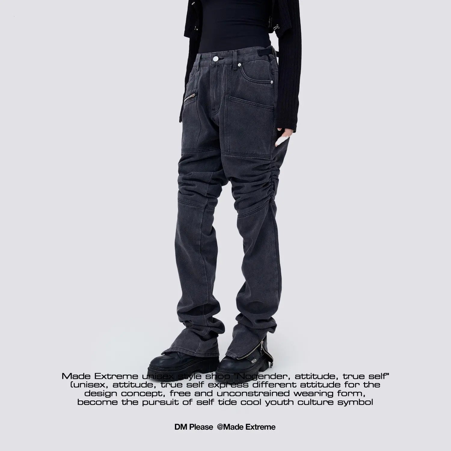 Men's Pleated Distressed Casual Jeans - WAlMYe #