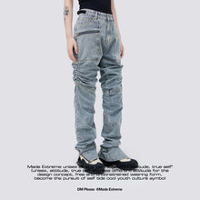 Load image into Gallery viewer, Men&#39;s Pleated Distressed Casual Jeans - WAlMYe #
