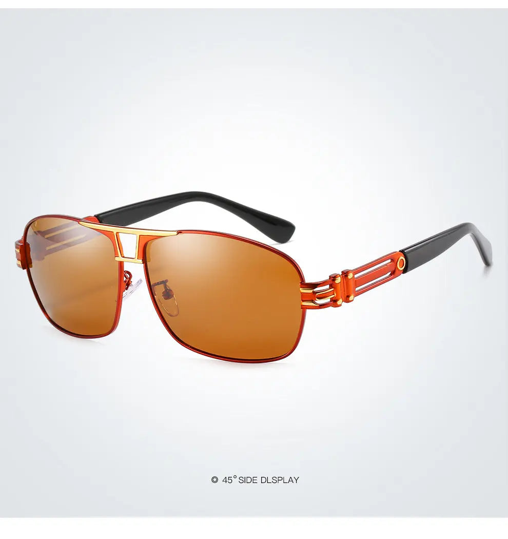 Men's Polarized Sunglasses Large Frame Square Sunglasses Driving Glasses Glasses For Riding Inner Blue Film XY204 - WAlMYe #