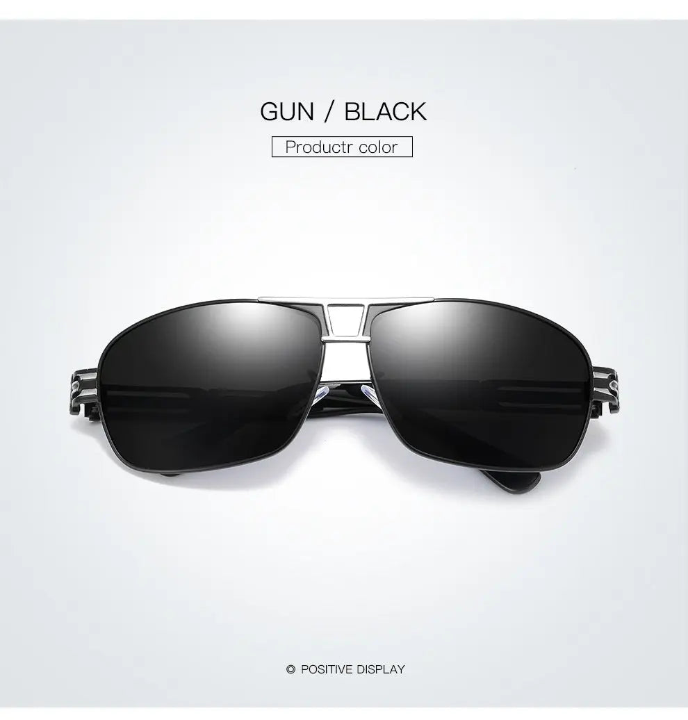 Men's Polarized Sunglasses Large Frame Square Sunglasses Driving Glasses Glasses For Riding Inner Blue Film XY204 - WAlMYe #