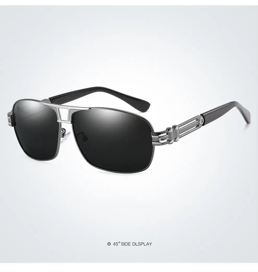 Men's Polarized Sunglasses Large Frame Square Sunglasses Driving Glasses Glasses For Riding Inner Blue Film XY204 - WAlMYe #