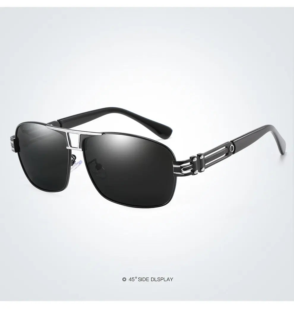 Men's Polarized Sunglasses Large Frame Square Sunglasses Driving Glasses Glasses For Riding Inner Blue Film XY204 - WAlMYe #