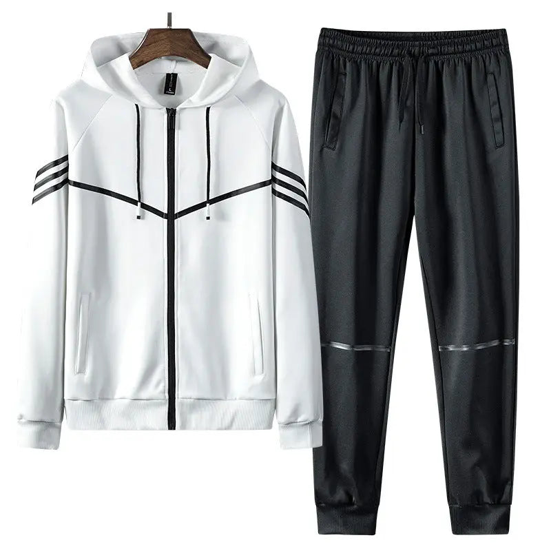 Men's Printed Hooded Cardigan Jacket Suit - WAlMYe #