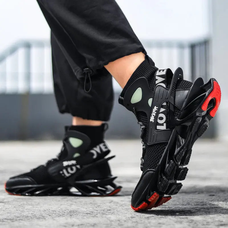 Men's Shock-absorbing Running Autumn Breathable Thick Bottom Soft Bottom Sneakers - WAlMYe #