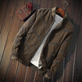 Men's Solid Color Cotton Jacket Striped Fall Winter Stand Collar Jacket - WAlMYe #