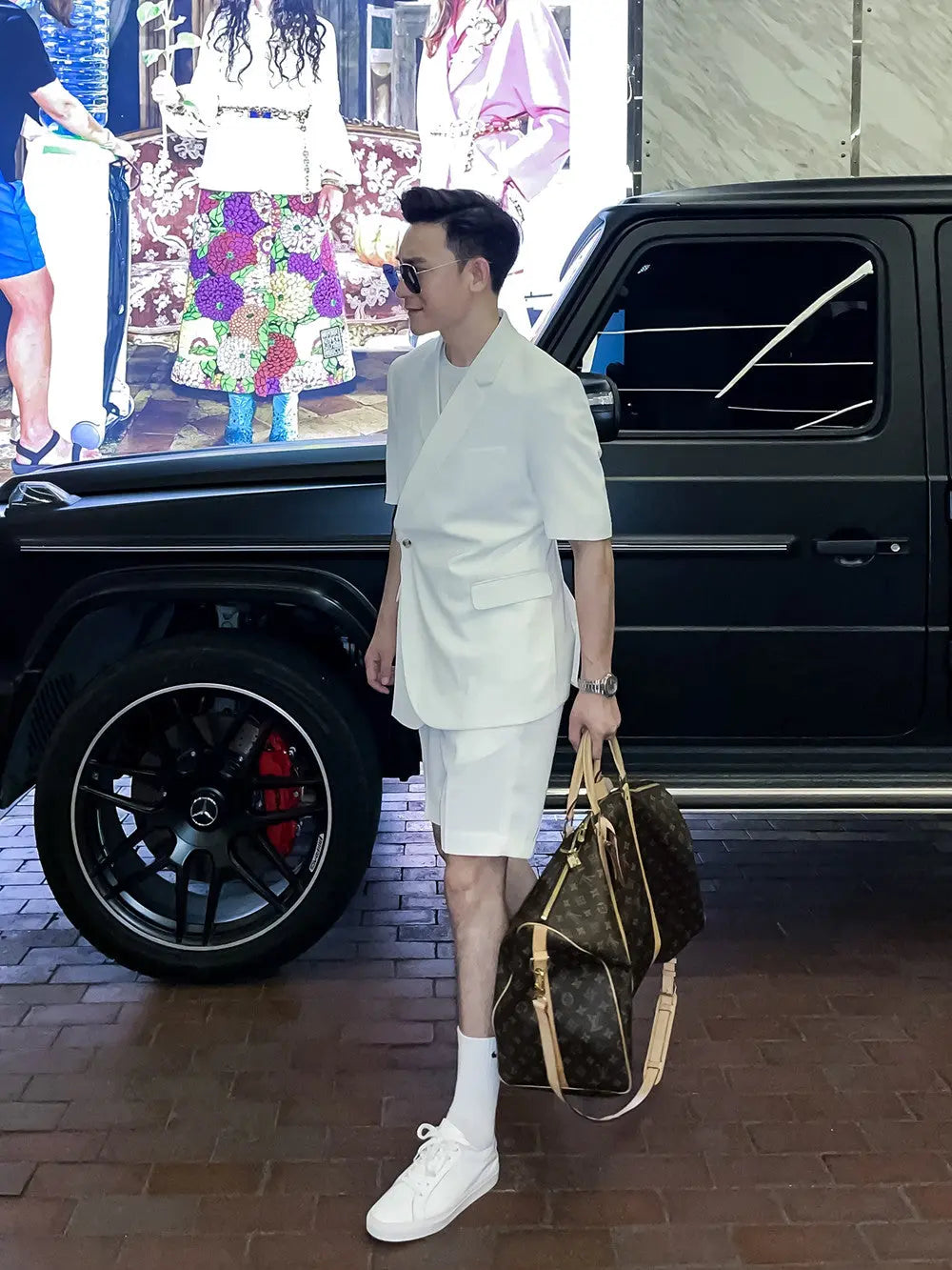 Men's Solid Color Short-sleeved Shorts Suits, Trendy Men's High-profile Solid Color Suits - WAlMYe #