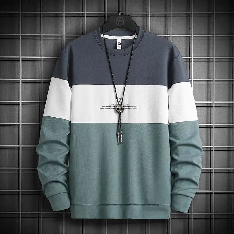 Men's Sweatshirt Loose Long Sleeve Round Neck Top - WAlMYe #